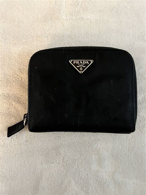 prada nylon zipper wallet